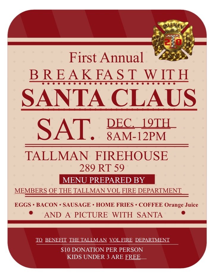 Breakfast and Picture with Santa, Dec 19